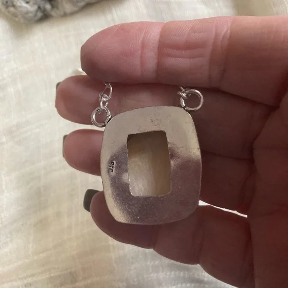 NEW Vintage Scolecite 925 Silver Necklace - Picture 4 of 4